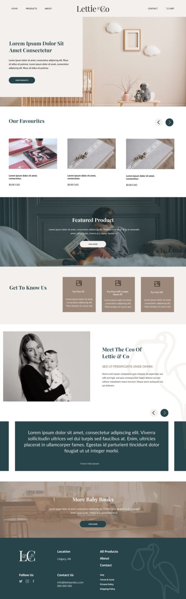 Lettie & Co. Case Study - Website Layout